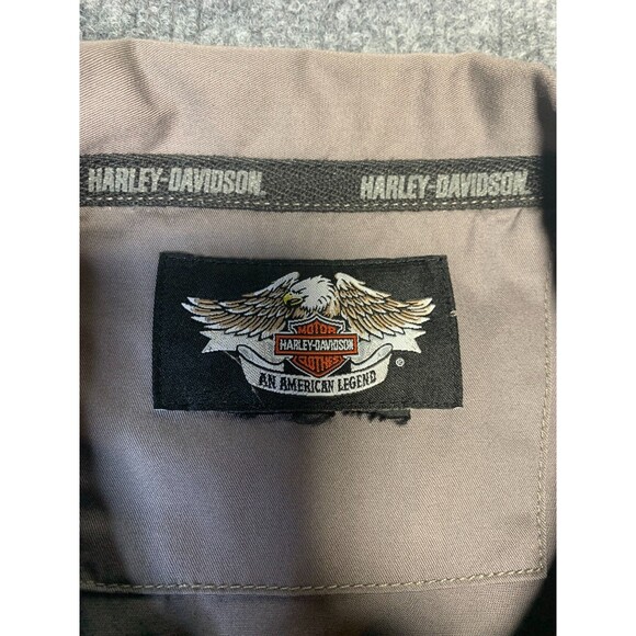 harley-davidson men's large button down shirt grey - Picture 6 of 8